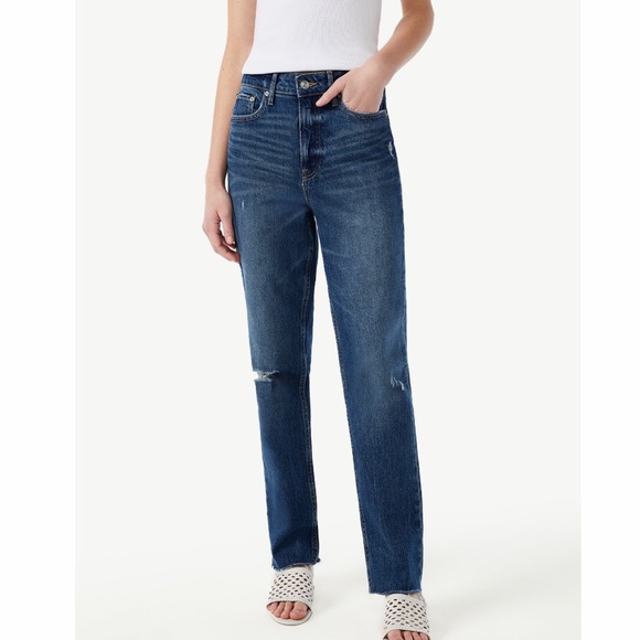 Free Assembly Super High-Rise Distressed Straight Leg Jeans Size 20 NWT - Picture 7 of 15